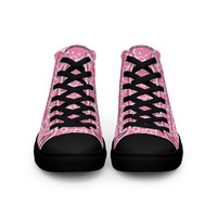 Kitty Pink Womens high top canvas shoes - Thumbnail 7