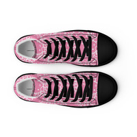  Kitty Pink Womens high top canvas shoes - Thumbnail 8