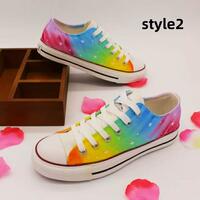 Rainbow gradient hand-painted shoes - Thumbnail 1