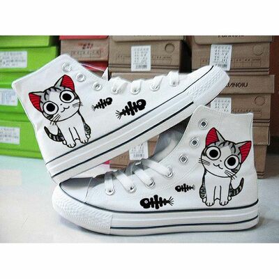 New cute cat hand-painted shoes