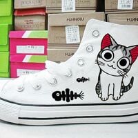 New cute cat hand-painted shoes - Thumbnail 1