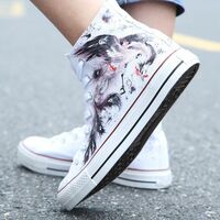 New crane and phoenix hand-painted shoes - Thumbnail 3