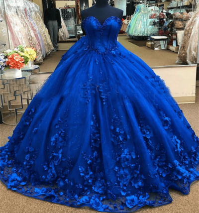 Sweet 16 Dresses Royal Blue Quinceanera Dresses Lace Ball Gown Style
