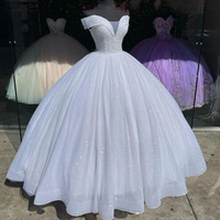 Lace Quinceanera Dresses White Ball Gown Sweet 15 Dresses - Thumbnail 1