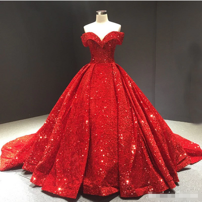 Sweet 16 Dresses Red Quinceanera Dresses off the shoulder  Lace Ball Gown Style