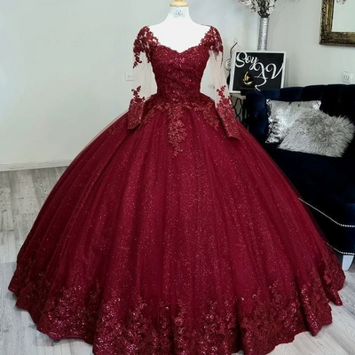 Sweet 16 dresses burgundy quinceanera dresses off the shoulder lace ball gown style