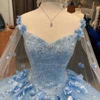 Blue Ball Gown Sweet 16 Dresses Quinceanera Dresses Sweetheart Beadings - Thumbnail 1