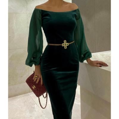 Sexy off shoulder long sleeve dress