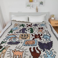 Graffiti cartoon blanket throw sofa blanket decoration tapestry leisure blanket - Thumbnail 3