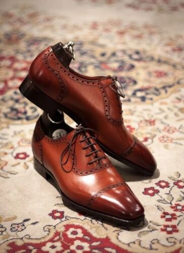cherry brown dress shoes Brown Men's Clinton Tux Cap-Toe Oxford Leather Dress Shoes 14 US