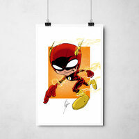 Chibi Flash 5"x7" or 12"x18" Art Print - Thumbnail 3