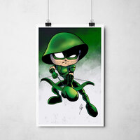 Chibi Green Arrow 12x18 Art Print - Thumbnail 1