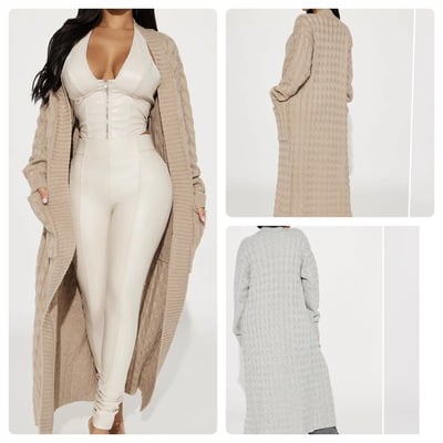 Maxi knit cardigan-td - Thumbnail 2