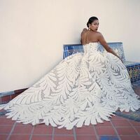 Luxury Ball Gown Lace Wedding Dress Bridal Gown - Thumbnail 4