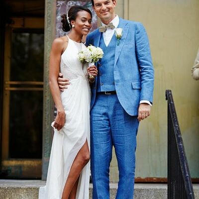 Simple sheath chiffon lace wedding dress bridal gown - Thumbnail 3