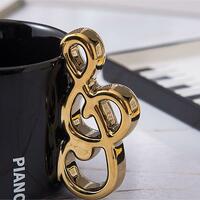 Creative Piano Keyboard Ceramic Coffee Mug Plate Set - Thumbnail 6