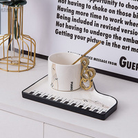 Creative Piano Keyboard Ceramic Coffee Mug Plate Set - Thumbnail 5