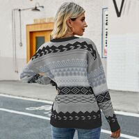 VINTAGE PATTERN JACQUARD KNIT SWEATER - Thumbnail 4