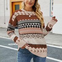 VINTAGE PATTERN JACQUARD KNIT SWEATER - Thumbnail 7