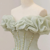 Off The Shoulder Green Prom Dress, Princess Quinceanera Dresses With Sequin KPP1600 - Thumbnail 2