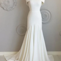 Simple White Long Prom Dress, White Long Evening Dress - Thumbnail 1