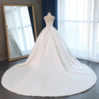 Sleeveless Ivory Wedding Dress Bridal Gown With Court Train - Thumbnail 2