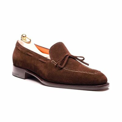 Brown Suede Leather Tassel Loafers Dress Shoes