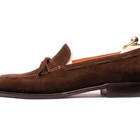 Brown Suede Leather Tassel Loafers Dress Shoes - Thumbnail 1