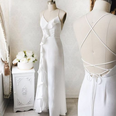 Backless sleeveless long prom evening dress