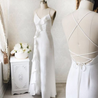 Backless Sleeveless Long Prom Evening Dress - Thumbnail 1