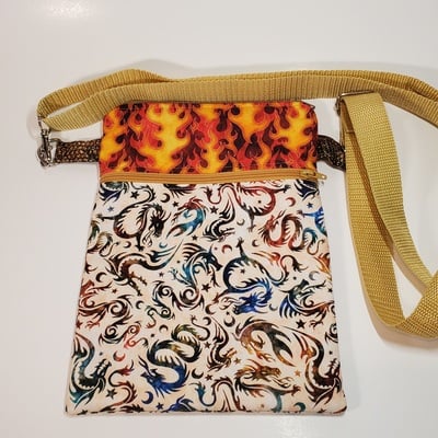 Dragon flame crossbody bag
