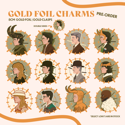 Gold Foil Loki Charms