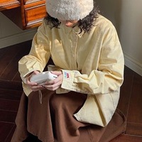 Yellow Corduroy Oversized Blouse  - Thumbnail 3