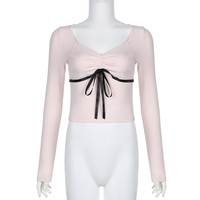 Bandage Bow Square Collar Crop Top  - Thumbnail 5