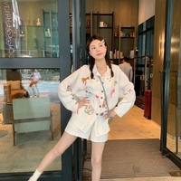 Sweet Embroidery Stripe Long Sleeve Blouse  - Thumbnail 1