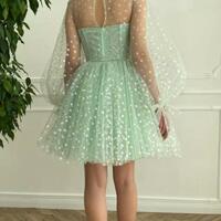Cute green tulle short homecoming dresses - Thumbnail 2