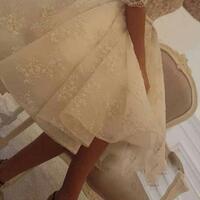 Vintage Short Sleeve Lace Short Prom Dresses - Thumbnail 1