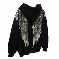 Heavy industry hot diamond light luxury front and rear wings hooded long-sleeved velvet jacket sweatshirt - Thumbnail 8