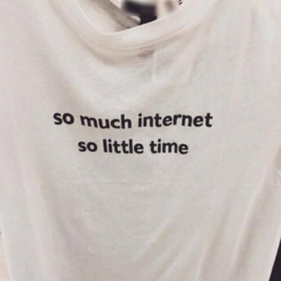 So much internet so little time t shirt in white - Thumbnail 3