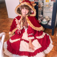 Christmas elk cloak autumn and winter woolen coat - Thumbnail 2