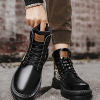 Casual Ankle Motorcycle Boots For Men - Thumbnail 5
