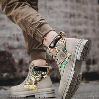 Casual Ankle Motorcycle Boots For Men - Thumbnail 7