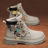 Casual Ankle Motorcycle Boots For Men - Thumbnail 3