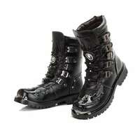 Cool Men's Lace-up Military Combat Boots - Thumbnail 2