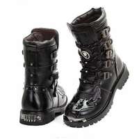 Cool Men's Lace-up Military Combat Boots - Thumbnail 1