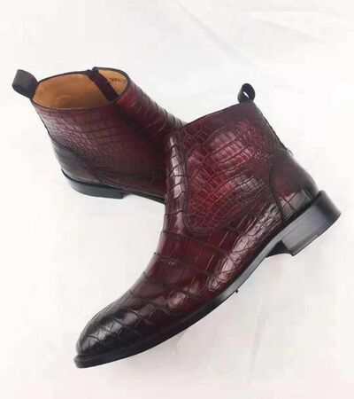  Genuine  Crocodile Crafted  Leather Winter Long Boots