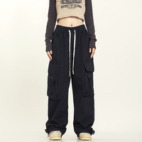 Stunning Hippie Loose Outfit Drawstring Cargo Pockets Hip Hop Pants Streetwear Party Egirl Ootdstyle Amazing  - Thumbnail 9