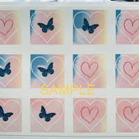 Trim to size Edible Cake Decoration TS 2 inch hearts 24 designs Trending - Thumbnail 1