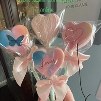 Trim to size Edible Cake Decoration TS 2 inch hearts 24 designs Trending - Thumbnail 2