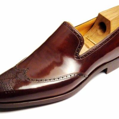 Handmade patina leather dress shoes for men